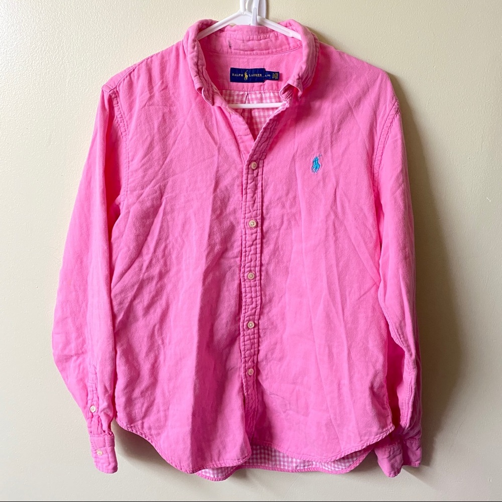 Ralph Lauren large pink button down shirt